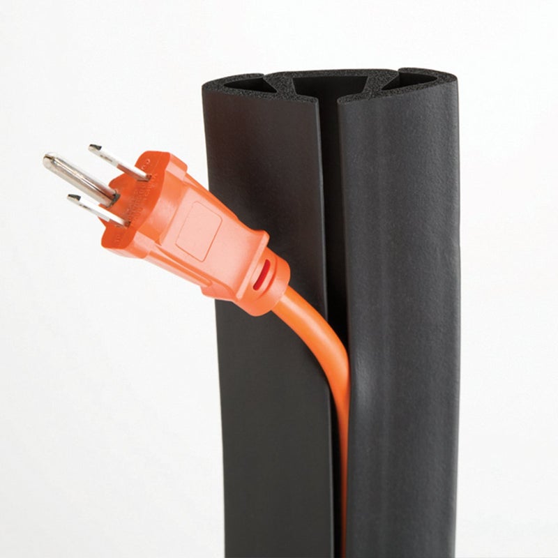 UT Wire 3-Channel Cord Protector & Concealer for Floor - 5 FT - Black - Image 5